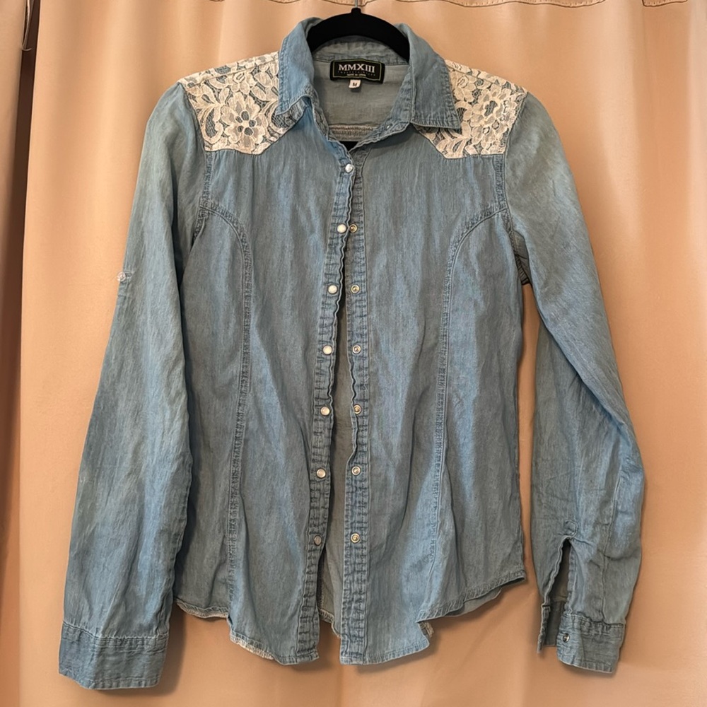 MMXIII Women's Blue Long Sleeve Top Size Medium